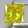 0.16 Ct. Good Color Square Princess Cut Natural Yellow Loose Diamond