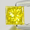 Yellow Loose Diamond 0.18 Ct. Square Princess Cut 2.8 x 2.8 Mm. Natural Belgium