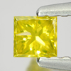0.17 Ct. Good Color Square Princess Cut Natural Yellow Loose Diamond