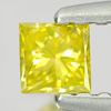 0.19 Ct. Good Color Square Princess Cut Natural Yellow Loose Diamond