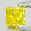 0.16 Ct. Good Color Square Princess Cut Natural Yellow Loose Diamond