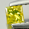 Yellow Loose Diamond 0.15 Ct. Square Princess Cut 2.9 x 2.9 Mm. Natural Belgium