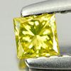Loose Diamond Yellow 0.16 Ct. Square Princess Cut 2.7 Mm. Natural Belgium