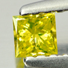 Loose Diamond Yellow 0.13 Ct. Square Princess Cut 2.8 x 2.8 Mm. Natural Belgium