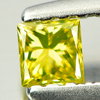 Loose Diamond Yellow 0.15 Ct. Square Princess Cut 2.9 x 2.8 Mm. Natural Belgium