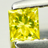 Loose Diamond Yellow 0.15 Ct. Square Princess Cut 2.9 x 2.7 Mm. Natural Belgium
