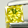 0.12 Ct. Good Color Square Princess Cut Natural Yellow Loose Diamond