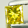 Loose Diamond Yellow 0.16 Ct. Square Princess Cut 2.9 x 2.9 Mm. Natural Belgium