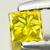 0.16 Ct. Nice Cutting Square Princess Cut Natural Yellow Loose Diamond