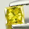 Yellow Loose Diamond 0.15 Ct. Square Princess Cut 3.1 x 2.9 Mm. Natural Belgium