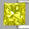 Yellow Loose Diamond 0.16 Ct. Square Princess Cut 3 x 3 Mm. Natural Belgium