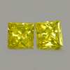 0.15 Ct. 2 Pcs. Good Color Square Princess Cut Natural Yellow Loose Diamond