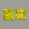 0.14 Ct. 2 Pcs. Good Color Square Princess Cut Natural Yellow Loose Diamond