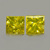 0.19 Ct. 2 Pcs. Nice Color Square Princess Cut Natural Yellow Loose Diamond