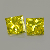 0.17 Ct. 2 Pcs. Nice Color Square Princess Cut Natural Yellow Loose Diamond