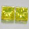 0.17 Ct. 2 Pcs. Nice Cutting Square Princess Cut Natural Yellow Loose Diamond