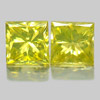 0.17 Ct. 2 Pcs. Nice Cutting Square Princess Cut Natural Yellow Loose Diamond