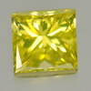 Loose Diamond Yellow 0.17 Ct. Square Princess Cut 3 x 3 x 2.2 Mm Natural Belgium