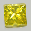 Yellow Loose Diamond 0.17 Ct. Square Princess Cut 3.2 x 3.1 Mm. Natural Belgium
