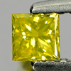 0.16 Ct. Good Color Square Princess Cut Natural Yellow Loose Diamond