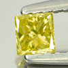 0.19 Ct. Good Color Square Princess Cut Natural Yellow Loose Diamond