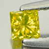 0.18 Ct. Good Color Square Princess Cut Natural Yellow Loose Diamond
