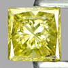 Yellow Loose Diamond 0.18 Ct. Square Princess Cut 3.2 x 3.2 Mm. Natural Belgium