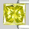 Yellow Loose Diamond 0.19 Ct. Square Princess Cut 3.3 x 3.3 Mm. Natural Belgium