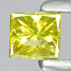 Yellow Loose Diamond 0.19 Ct. Square Princess Cut 3.2 x 3.2 Mm. Natural Belgium