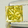 Yellow Loose Diamond 0.19 Ct. Square Princess Cut 3.2 x 3 x 2.4 Mm. Natural
