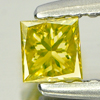 0.17 Ct. Good Color Square Princess Cut Natural Yellow Loose Diamond