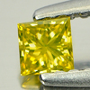 Yellow Loose Diamond 0.16 Ct. Square Princess Cut 3.1 x 3.1 Mm. Natural Belgium