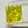 0.14 Ct. Good Color Square Princess Cut Natural Yellow Loose Diamond