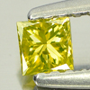 0.19 Ct. Good Color Square Princess Cut Natural Yellow Loose Diamond