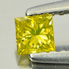 0.19 Ct. Good Color Square Princess Cut Natural Yellow Loose Diamond