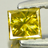 Yellow Loose Diamond 0.17 Ct. Square Princess Cut Natural Good Color