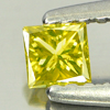 0.16 Ct. Good Color Square Princess Cut Natural Yellow Loose Diamond