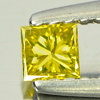 0.15 Ct. Good Color Square Princess Cut Natural Yellow Loose Diamond