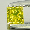 Yellow Loose Diamond 0.18 Ct. Good Color Square Princess Cut 32. Mm Natural