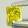 Yellow Loose Diamond Square Princess Cut Size 3.2 Mm 0.18 Ct. Natural Good Color