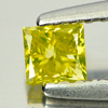 0.22 Ct. Beautiful Square Princess Cut Natural Yellow Loose Diamond Belgium