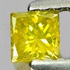 Loose Diamond Yellow 0.16 Ct. Square Princess Cut 3 x 3 Mm. Natural Belgium