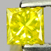 Yellow Loose Diamond 0.21 Ct. Square Princess Cut 3 x 3 Mm. Natural Belgium