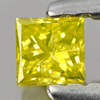 0.13 Ct. Good Cutting Square Princess Cut Natural Yellow Loose Diamond