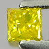 0.14 Ct. Nice Cutting Square Princess Cut Natural Yellow Loose Diamond