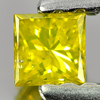 0.11 Ct. Beautiful Square Princess Cut Natural Yellow Loose Diamond
