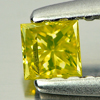 0.12 Ct. Charming Square Princess Cut Natural Yellow Loose Diamond