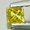 0.14 Ct. Shinning Square Princess Cut Natural Yellow Loose Diamond