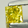 0.14 Ct. Good Color Square Princess Cut Natural Yellow Loose Diamond