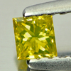 0.14 Ct. Good Color Square Princess Cut Natural Yellow Loose Diamond
